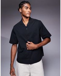 ASOS - Chemise coupe carrée en crépon avec col à revers - Lyst