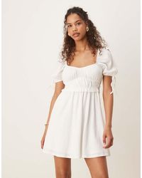 Gina Tricot - Puff Short Sleeve Mini Dress - Lyst