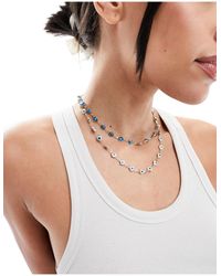 South Beach - Eye Double Layer Choker Necklace - Lyst