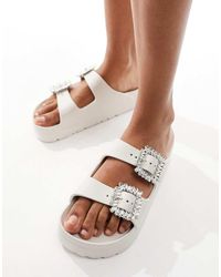 SIMMI - Simmi London Meilani Buckle Chunky Flat Sandals - Lyst