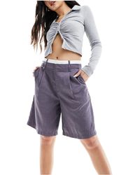 Bershka - Boxer Waistband Longline Tailored Shorts Co-ord - Lyst