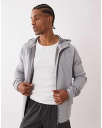 4505 - Scuba-style Fabric Zip Up Hoodie With Zip Pockets - Lyst