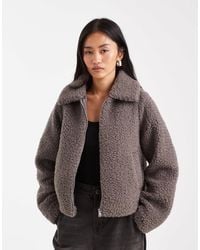 Threadbare - Short Borg Jacket - Lyst