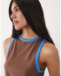 ASOS - Contrast Rib Racer Vest Top - Lyst