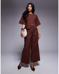 ASOS - Cropped Tab Waist Trousers Co-ord - Lyst