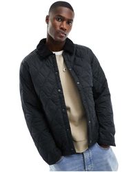 Jack & Jones - Essentials - giacca trapuntata nera con colletto - Lyst
