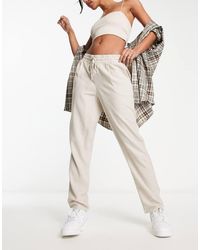 Vero Moda - Linen Blend Tapered Trousers - Lyst