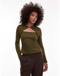 ASOS - Supersoft Long Sleeve Top With Cut Out Detail - Lyst