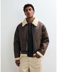Jack & Jones - Faux Leather Aviator Jacket - Lyst