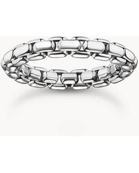 Thomas Sabo - Anello Argentato A Maglie Squadrate - Lyst