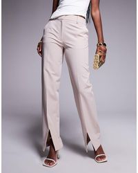 ASOS - Tailored Straight Leg Trouser With Split Hem - Lyst