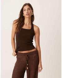 Mango - Compact Knit Halter Top - Lyst