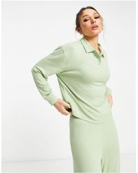 ASOS - Lounge Mix & Match Super Soft Collared Long Sleeve Top - Lyst