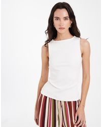 Vero Moda - Flat Rib Boat Neck Sleeveless Jersey Top - Lyst