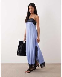 ASOS - Cami Maxi Slip Dress With Lace Trims - Lyst