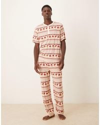 Chelsea Peers - – his & hers – weihnachtlicher, er pyjama mit teddy-norwegermuster, bestehend aus t-shirt und hose - Lyst