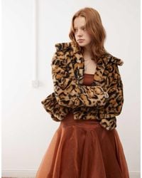 Reclaimed (vintage) - Cropped Faux Fur Jacket - Lyst