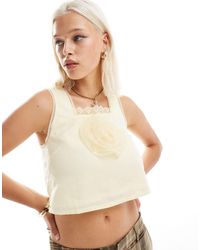 Labelrail - X Daisy Birchall Cotton Camisole Top With Oversized Corsage - Lyst