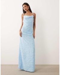 Vila - Cowl Neck Textured Cami Maxi Dress - Lyst