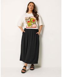 Yours Clothing - Woven Midi Skirt - Lyst