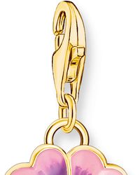 Thomas Sabo - Pendentif charm plaqué or avec fleur violette en or, blanc, rose, violet - Lyst