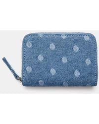 Pull&Bear - Denim Polka Dot Wallet - Lyst