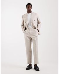 ASOS - Relaxed Tapered Linen Rich Suit Trousers - Lyst