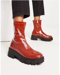 Raid - – tackle – ankle-boots aus hellem vinyl mit profilsohle - Lyst