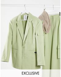Collusion Unisex – Oversize-Blazer mit Nadelstreifen - Grün
