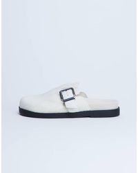 TOPSHOP - Amy Real Leather Slip On Mules With Buckle - Lyst