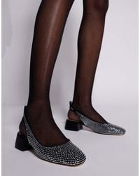 Steve Madden - Zapatos Negros De Tacón Grueso De Malla Con Pedrería Smitten De - Lyst
