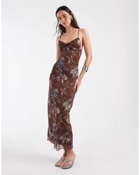 Motel - Alnaka Feathery Cami Maxi Dress - Lyst
