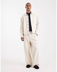 ASOS - Circular design collection - jean d'ensemble ample et épais avec pinces profondes - écru - Lyst