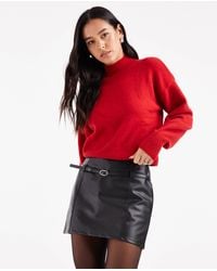 ASOS - Faux Leather Belt Detail Micro Mini Skirt - Lyst