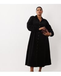 Nobody's Child - Montego Cord Spread Collar Blouson Sleeve Shirt Maxi Dress - Lyst