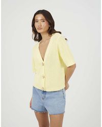 Brave Soul - Short Sleeve Knitted Cardigan With Starfish Buttons - Lyst