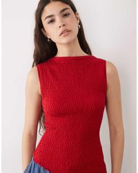 ASOS - Knitted Shirred Asymmetric Top - Lyst