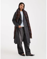 Vero Moda - Manteau long oversize en laine mélangée - foncé chiné - Lyst