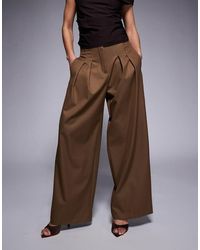 River Island - Pinstripe Wide Leg Tailored Pants - Lyst