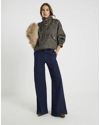 River Island - Pin Seam Detail Palazzo Jeans - Lyst