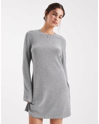 Object - Long Sleeve Glitter Mini Dress - Lyst