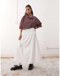Reclaimed (vintage) - Western Midi Rok Met Gestrikte Zijkanten - Lyst