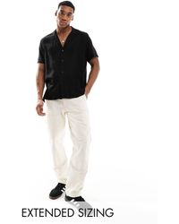 ASOS - Loose Fit Viscose Shirt With Deep Revere Collar - Lyst