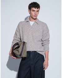 ASOS - Relaxed Knit Exposed Seams Notch Neck Sweater - Lyst