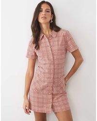 Nobody's Child - Lorna Cotton Short Sleeve Pocket Front Shirt Mini Dress - Lyst