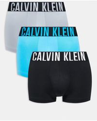 Calvin Klein - Pack De 3 Calzoncillos De Color Negro, Gris Y Azul Intense Power De - Lyst