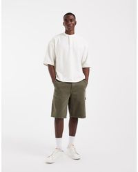 ASOS - Boxy Oversized T-shirt With Henley Neck And Elasticated Hem - Lyst