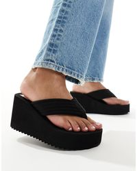 ASOS - Twister Toe Thong Wedge Sandals - Lyst