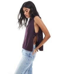 ASOS - Crew Neck Knit Tabard Vest With Tie Sides - Lyst