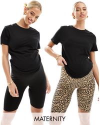 Mama.licious - Mamalicious 2 Pack Over The Bump legging Shorts - Lyst